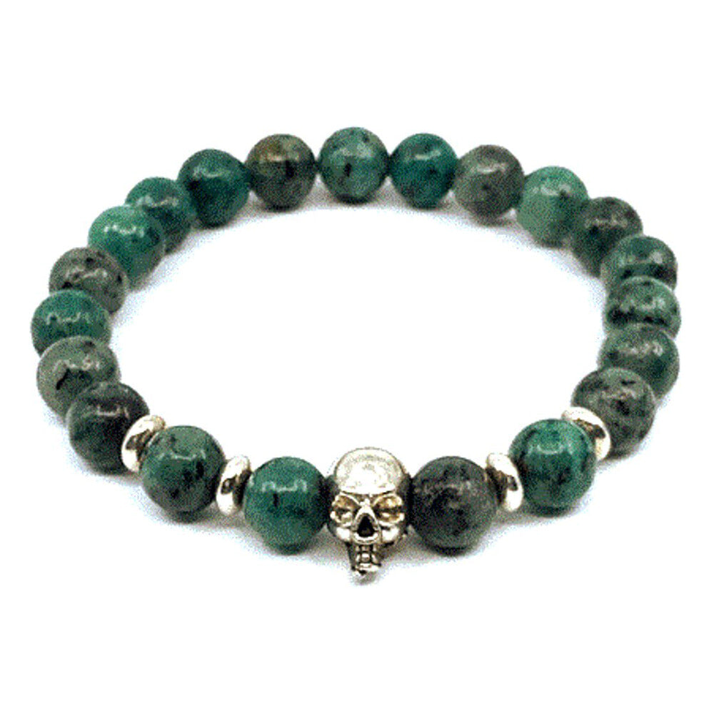 Bracelet élastiqué Belleville turquoises vert