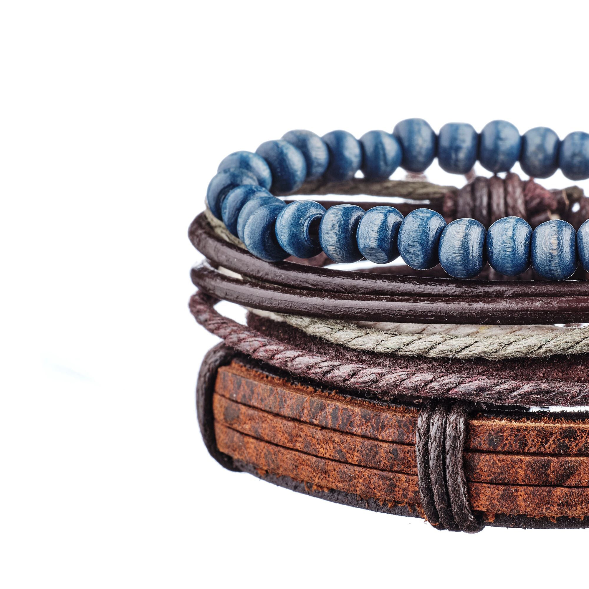 Bracelet manchette ajustable Saint Philippe du Roule - cuir - marron