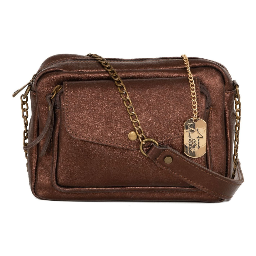 Anna Morellini - Sac à bandoulière Agnesina - 100% cuir - marron foncé