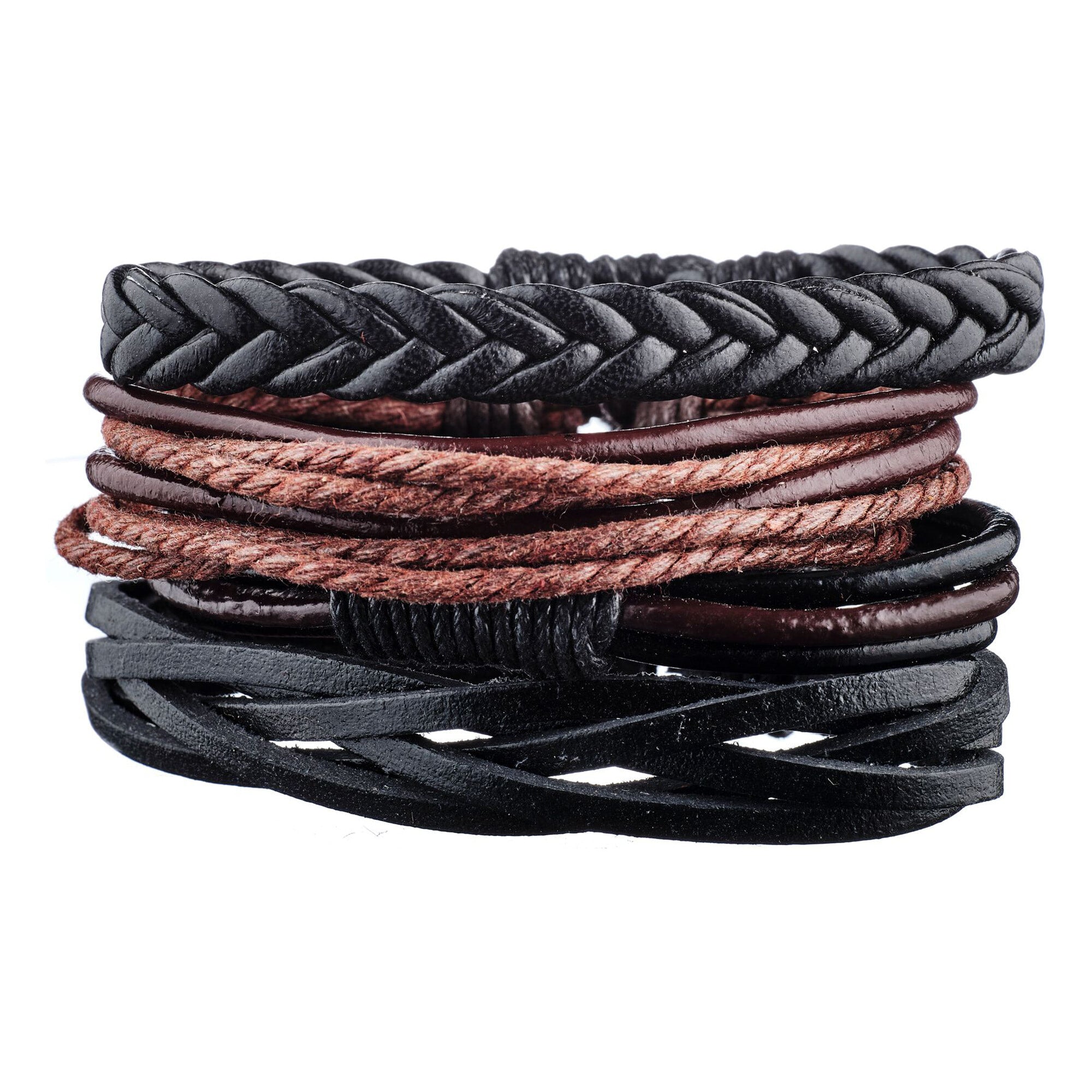 Bracelet manchette ajustable Maisons Alfort - cuir - noir