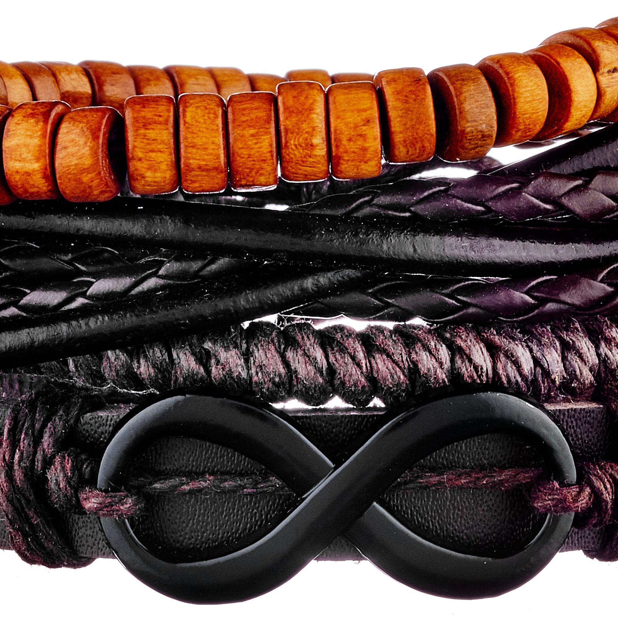 Bracelet manchette Grands Boulevards - cuir - marron