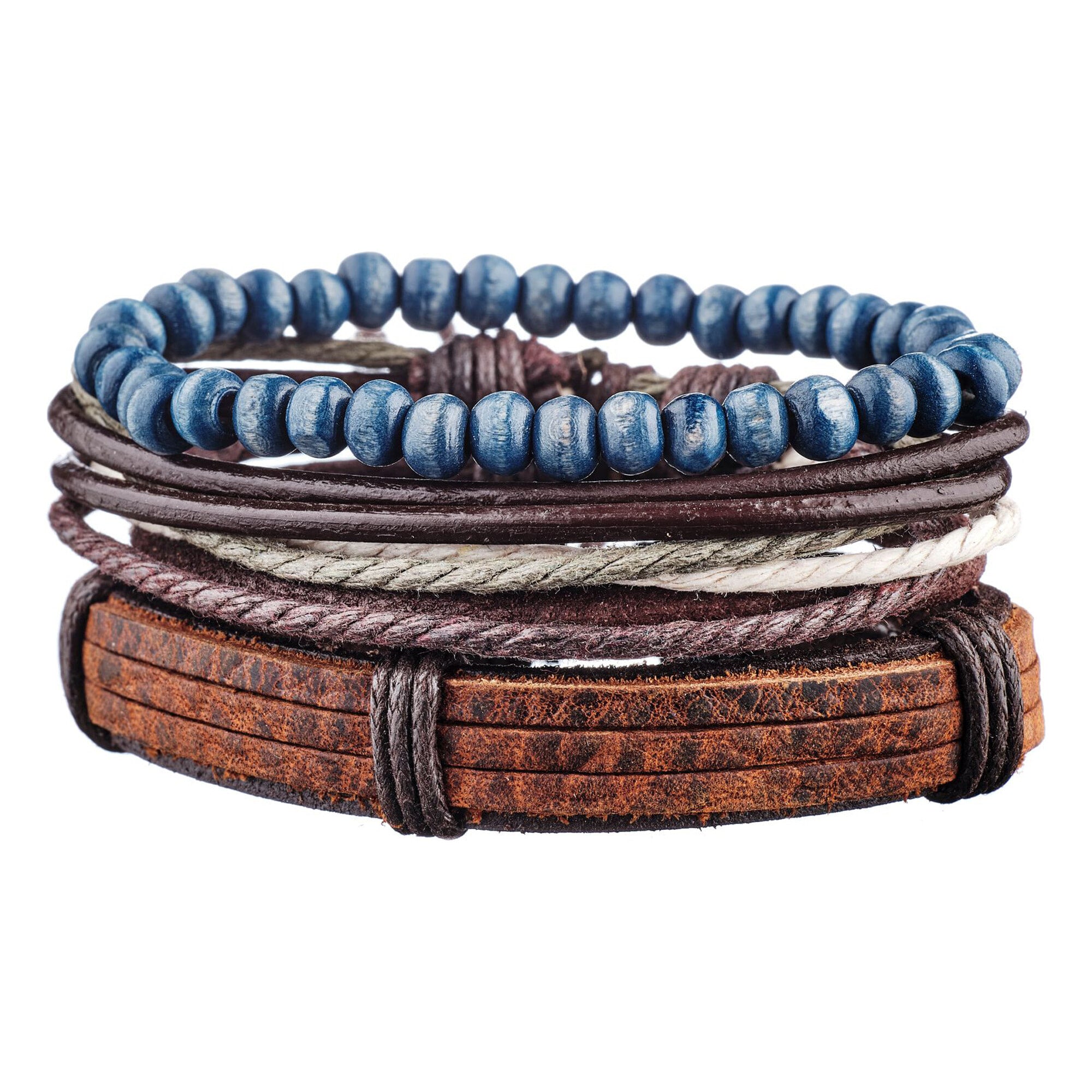 Bracelet manchette ajustable Saint Philippe du Roule - cuir - marron