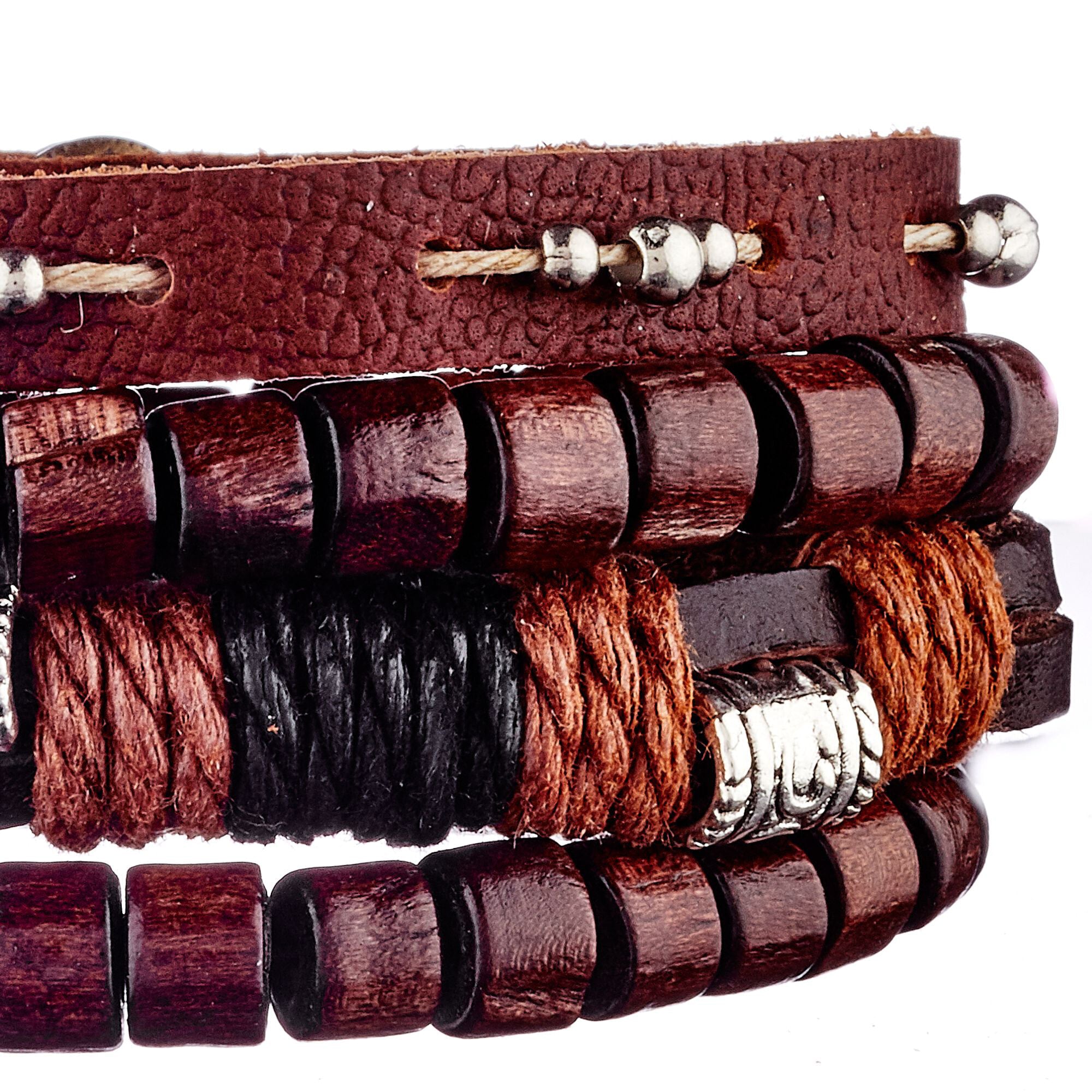 Bracelet manchette Bir-Hakeim - cuir - marron