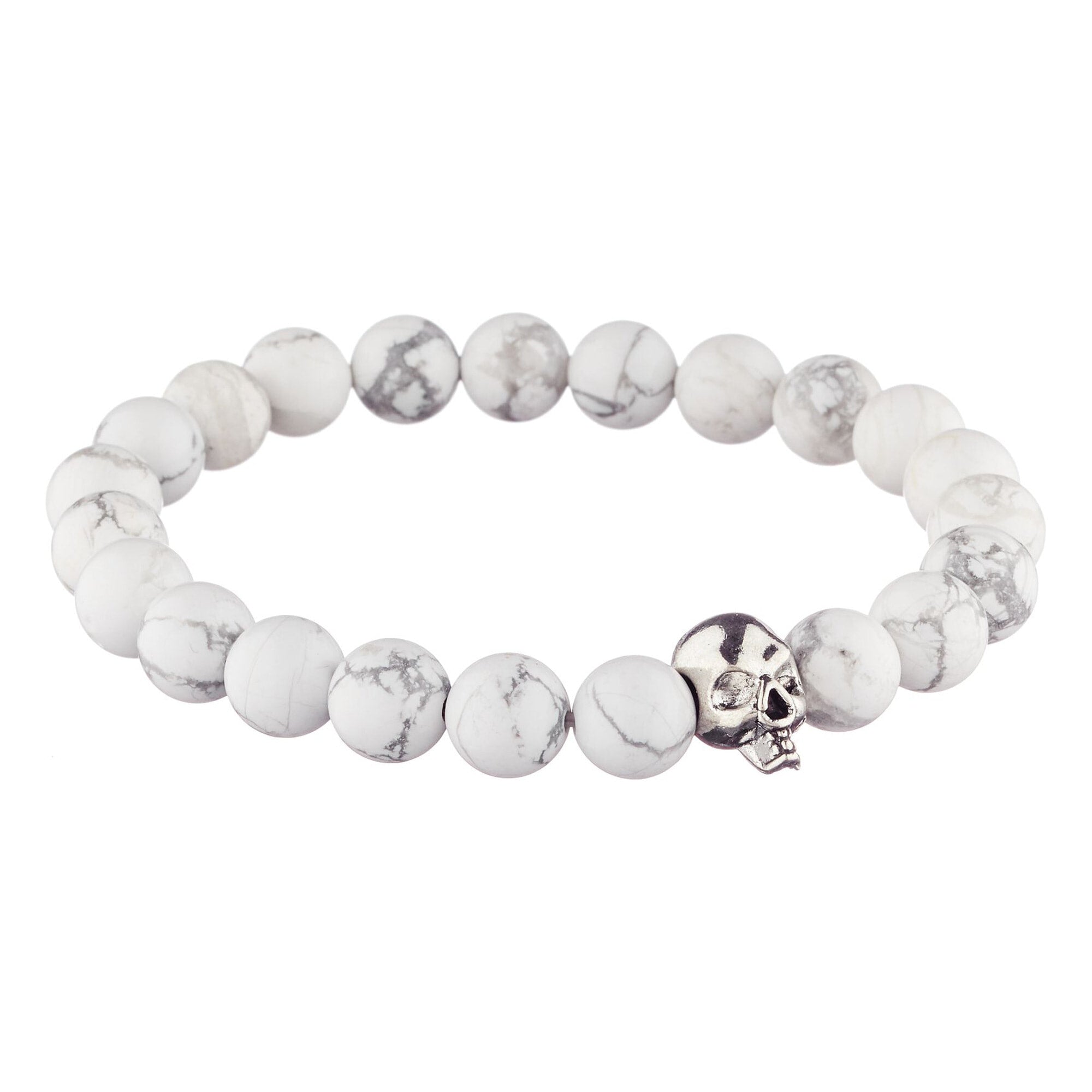 Bracelet élastiqué Belleville - turquoises - blanc