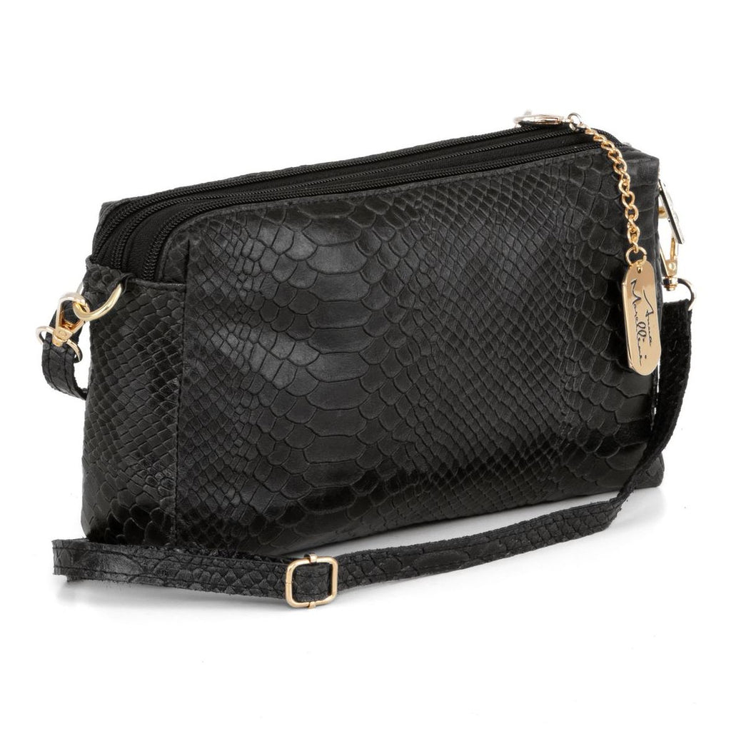 Anna Morellini - Sac à bandoulière Luigina - 100% cuir - noir