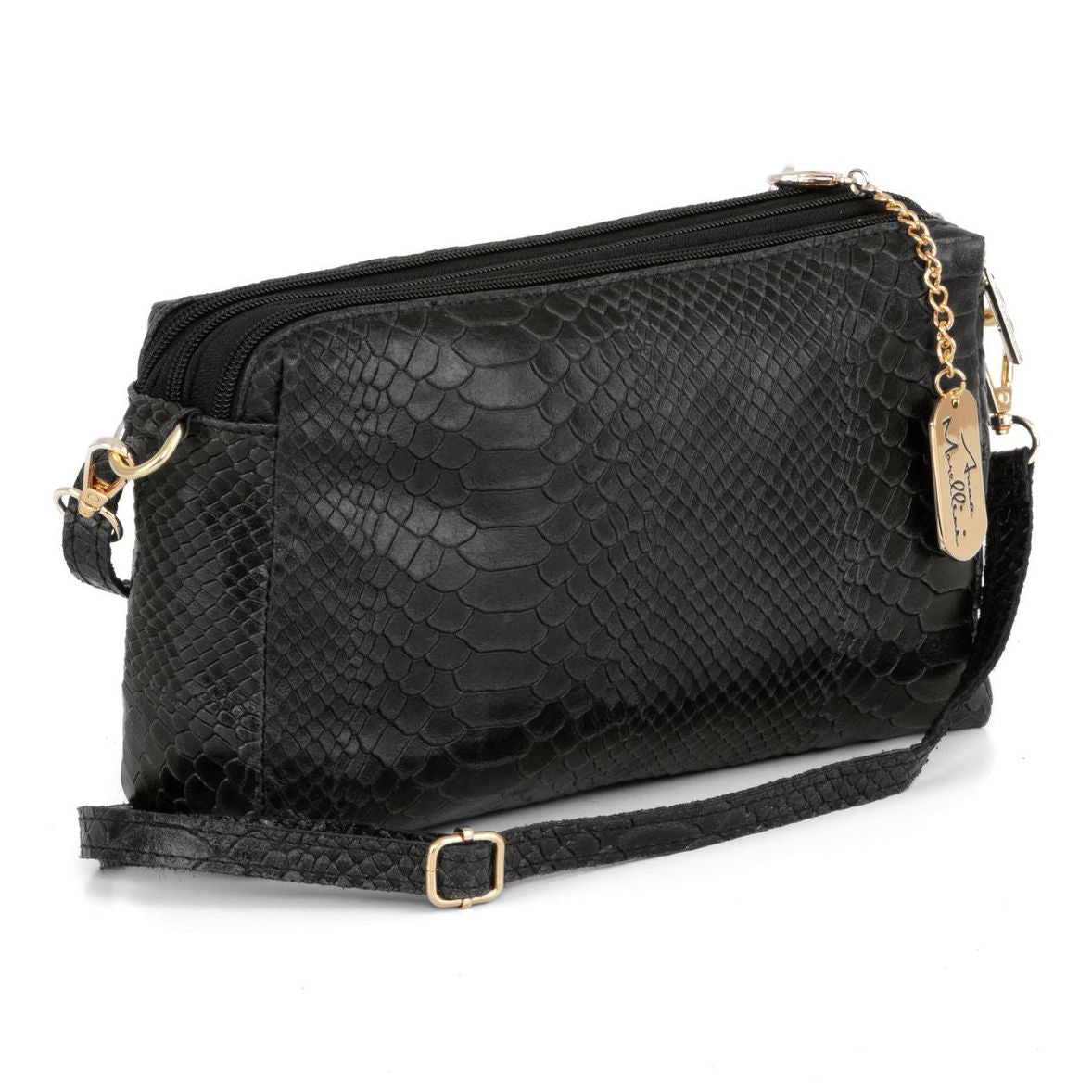 Anna Morellini - Sac à bandoulière Luigina - 100% cuir - noir