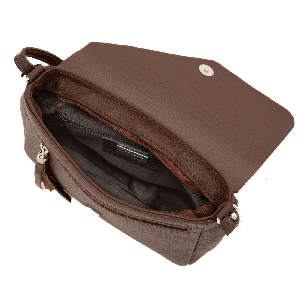 Anna Morellini - Sac à bandoulière Mirta - 100% cuir - marron foncé