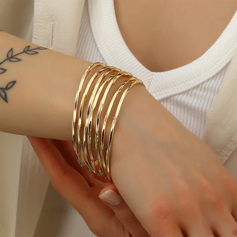 ATELIER MIU Set de 7 jonc - Laiton plaqué or