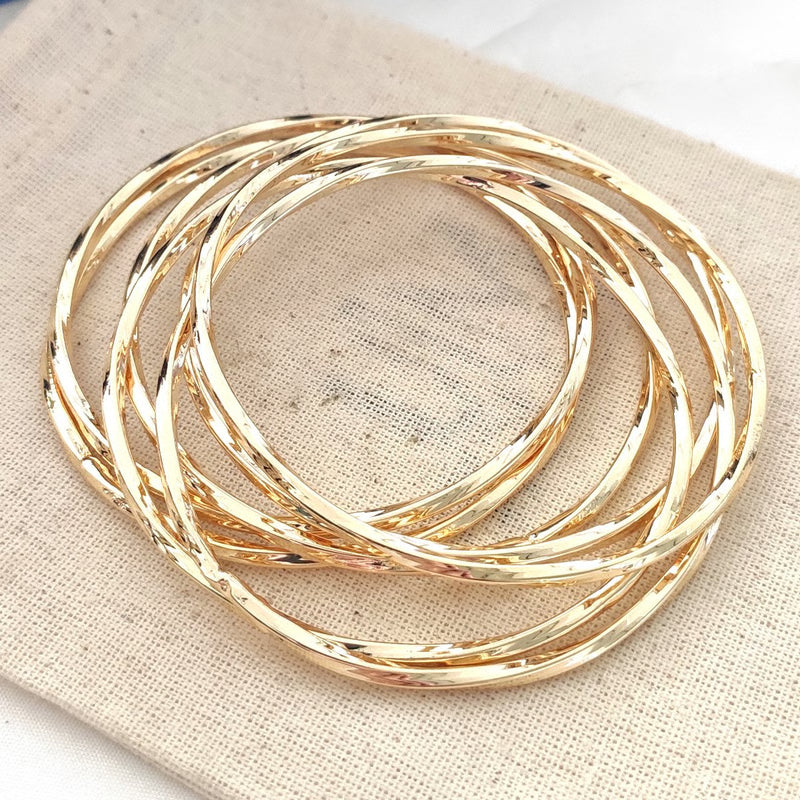 ATELIER MIU Set de 7 jonc - Laiton plaqué or