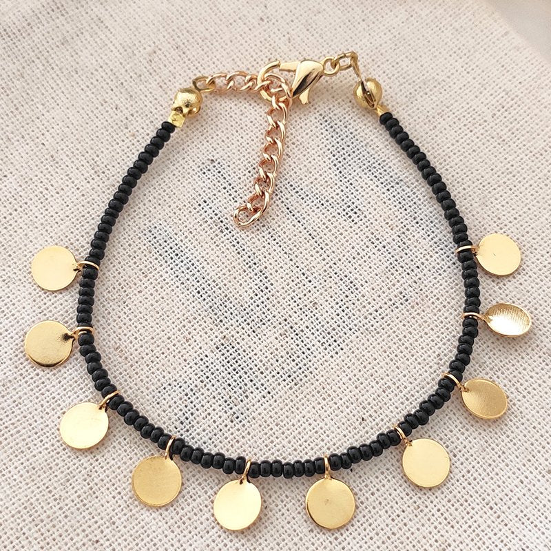 ATELIER MIU Bracelet pampilles - Laiton plaqué or & perles Miyuki