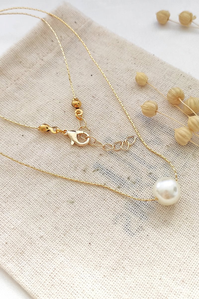 ATELIER MIU Collier Doré et blanc