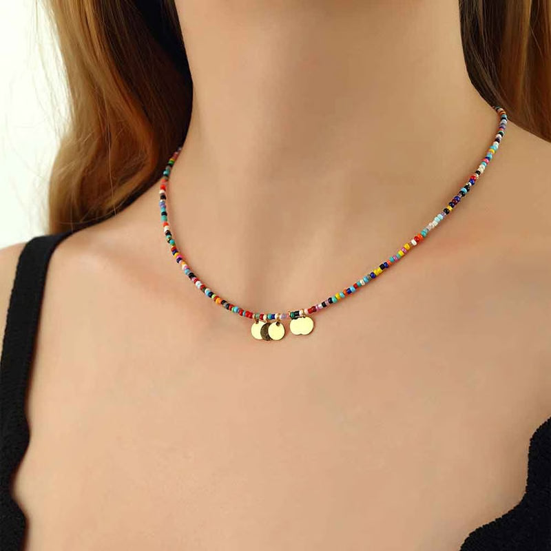 ATELIER MIU Collier - Laiton plaqué or & perles de rocaille