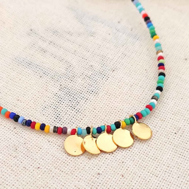 ATELIER MIU Collier - Laiton plaqué or & perles de rocaille