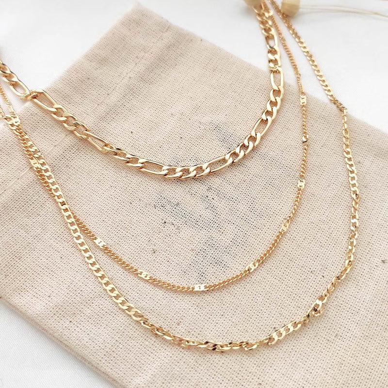 ATELIER MIU Collier triple - Laiton plaqué or