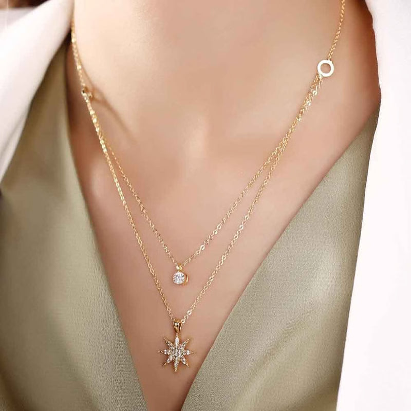 ATELIER MIU Collier - Laiton plaqué or & zircons