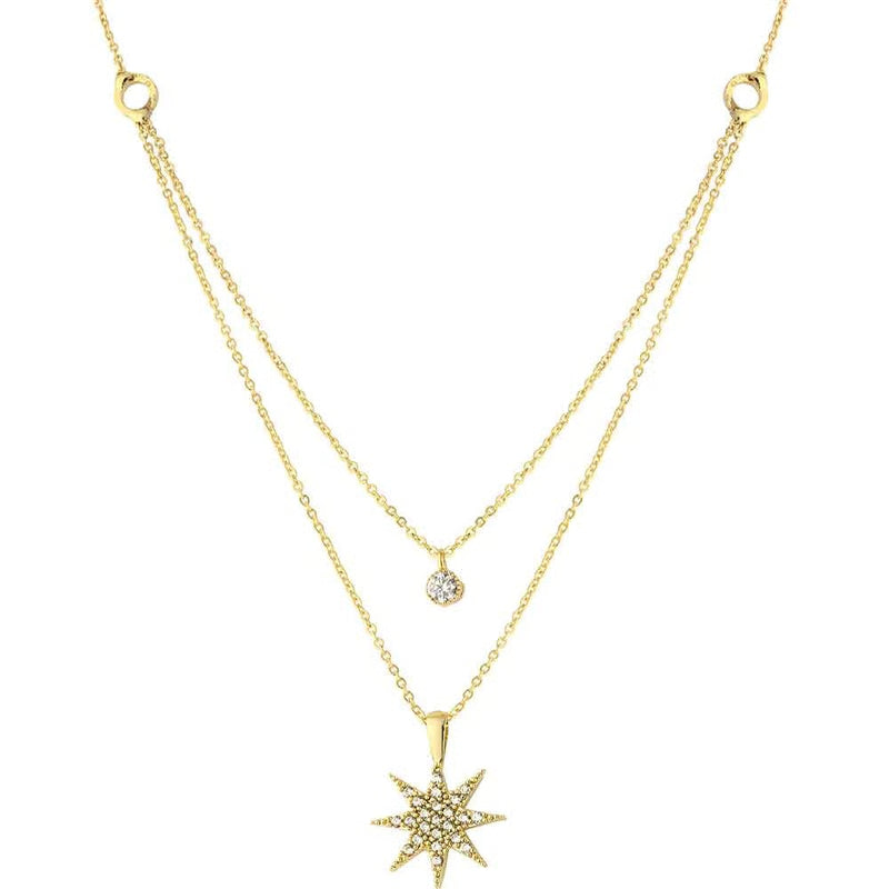 ATELIER MIU Collier - Laiton plaqué or & zircons