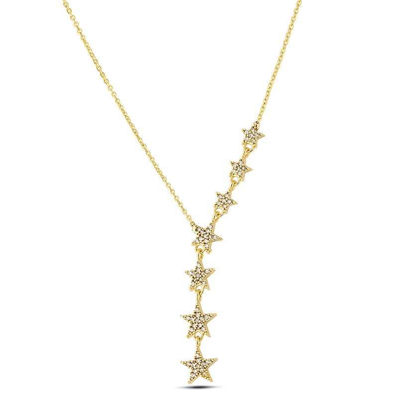 ATELIER MIU Collier étoile filante - Laiton plaqué or & zircons