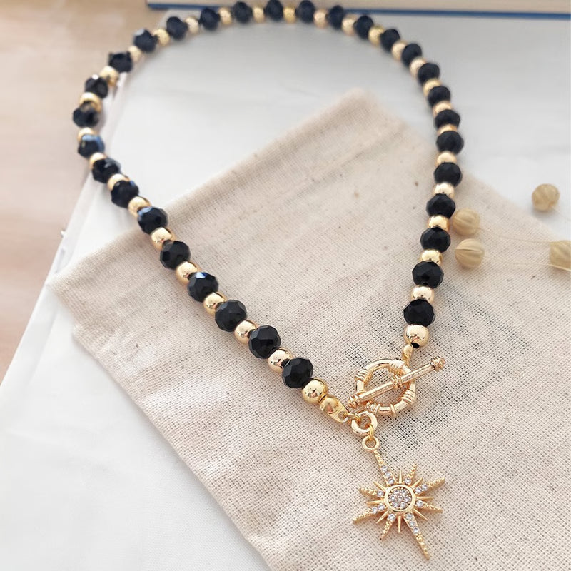 ATELIER MIU Collier étoile - Laiton plaqué or, cristaux & zircons