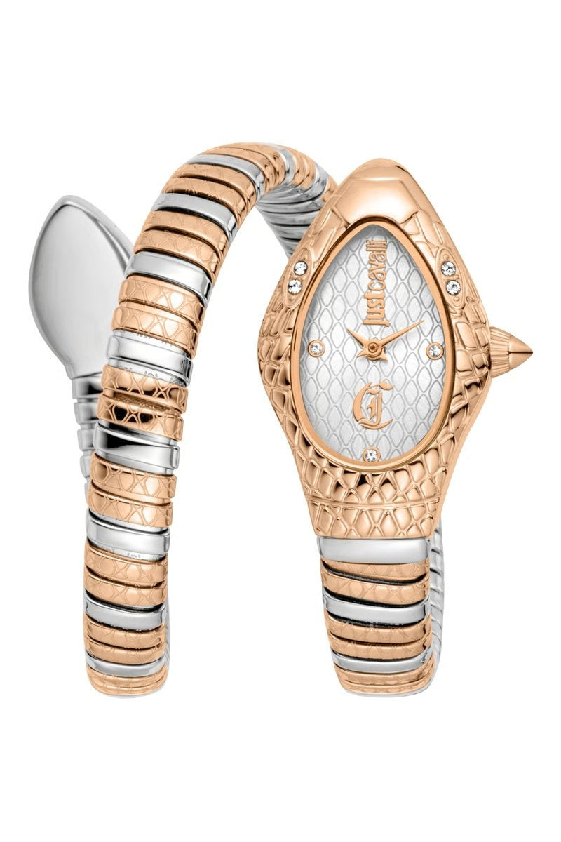 JUST CAVALLI Montre à quartz en acier - Argenté et doré rose