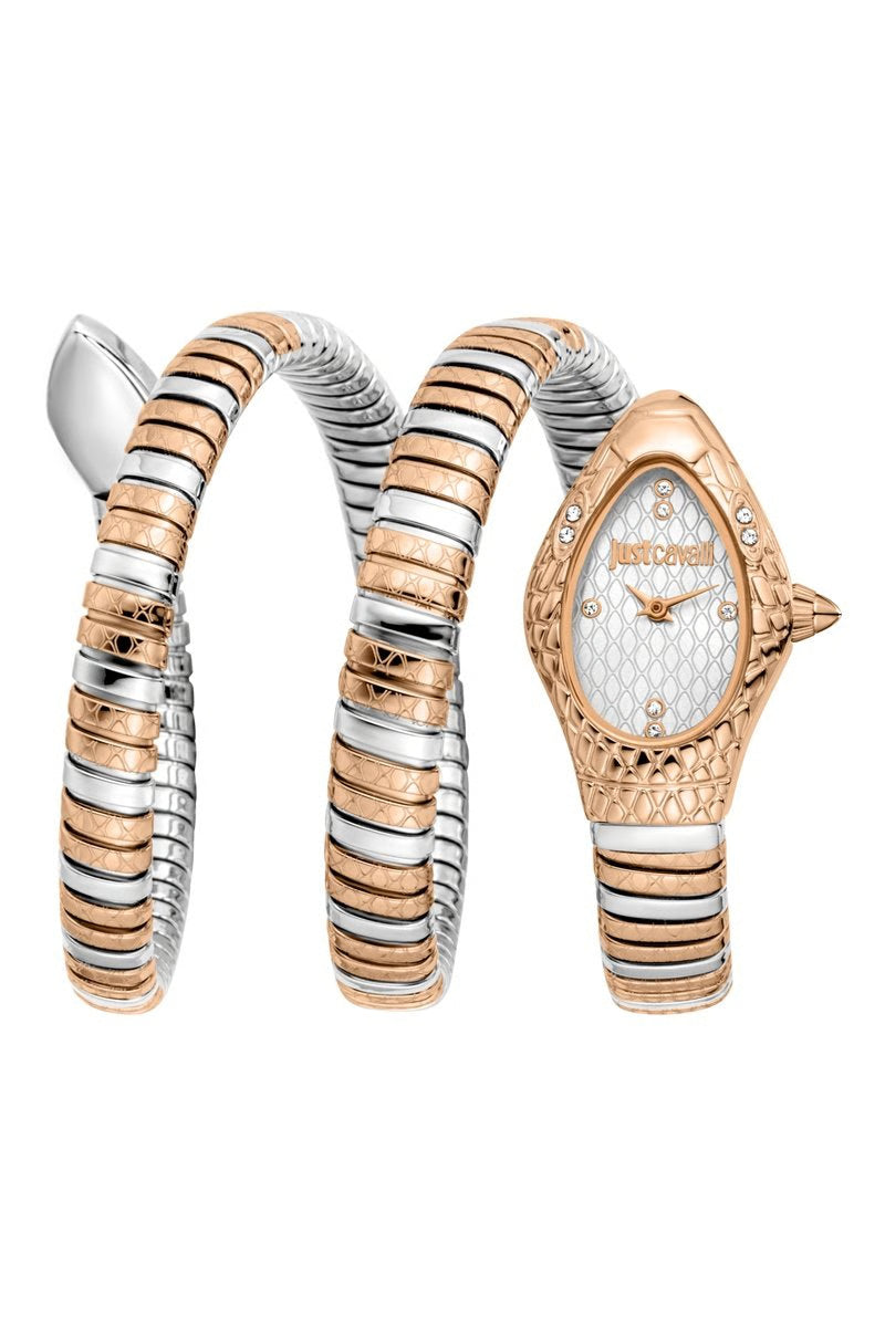 JUST CAVALLI Montre à quartz en acier - Argenté et doré rose