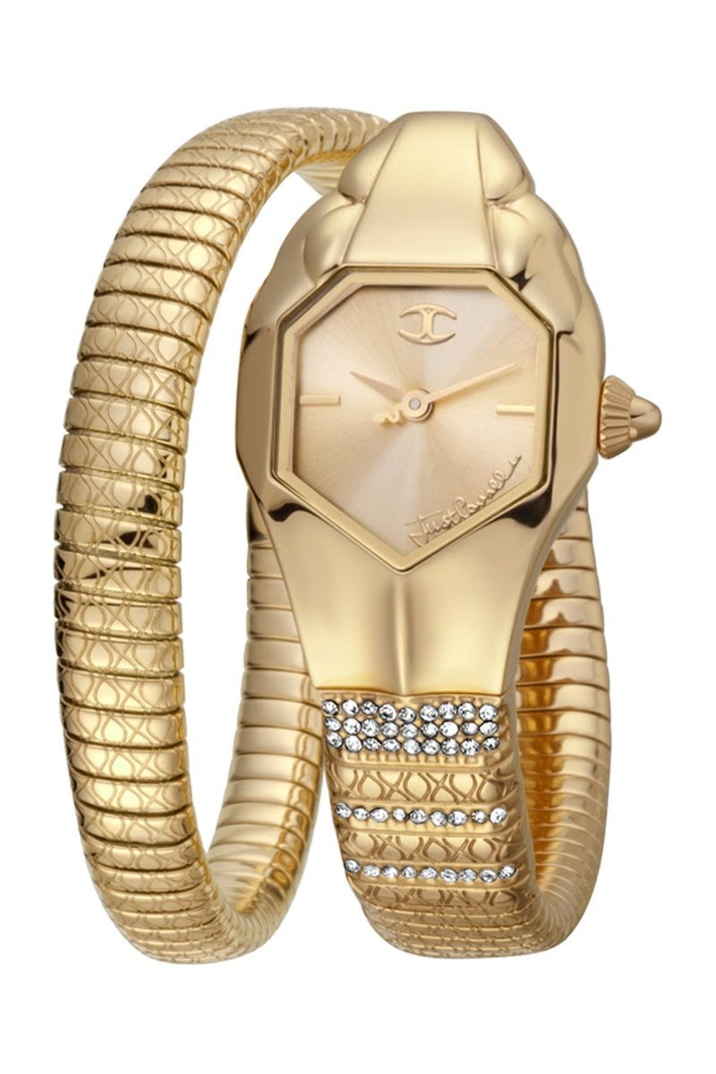 JUST CAVALLI Montre à quartz en acier et cristaux tchèques - Doré