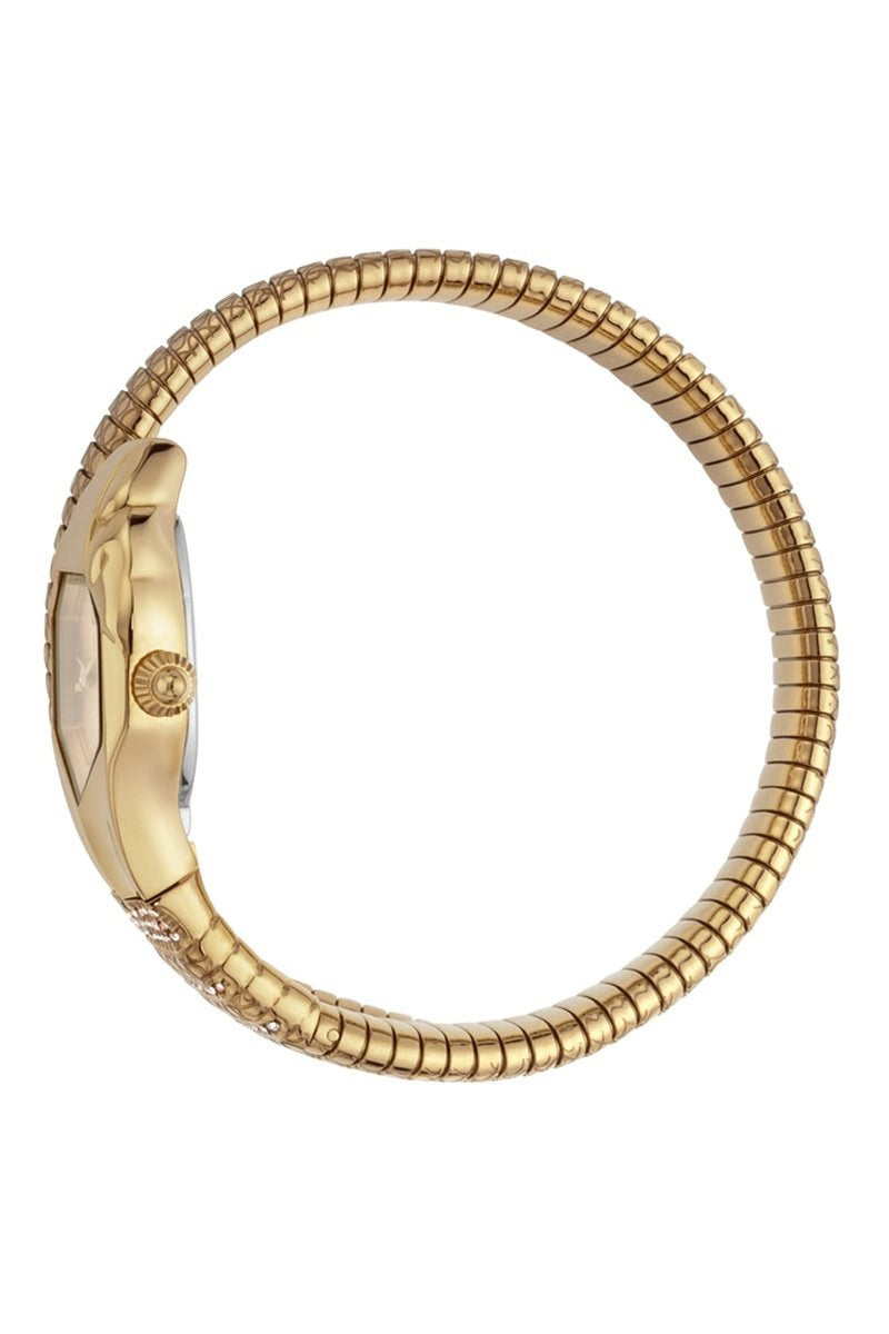 JUST CAVALLI Montre à quartz en acier et cristaux tchèques - Doré