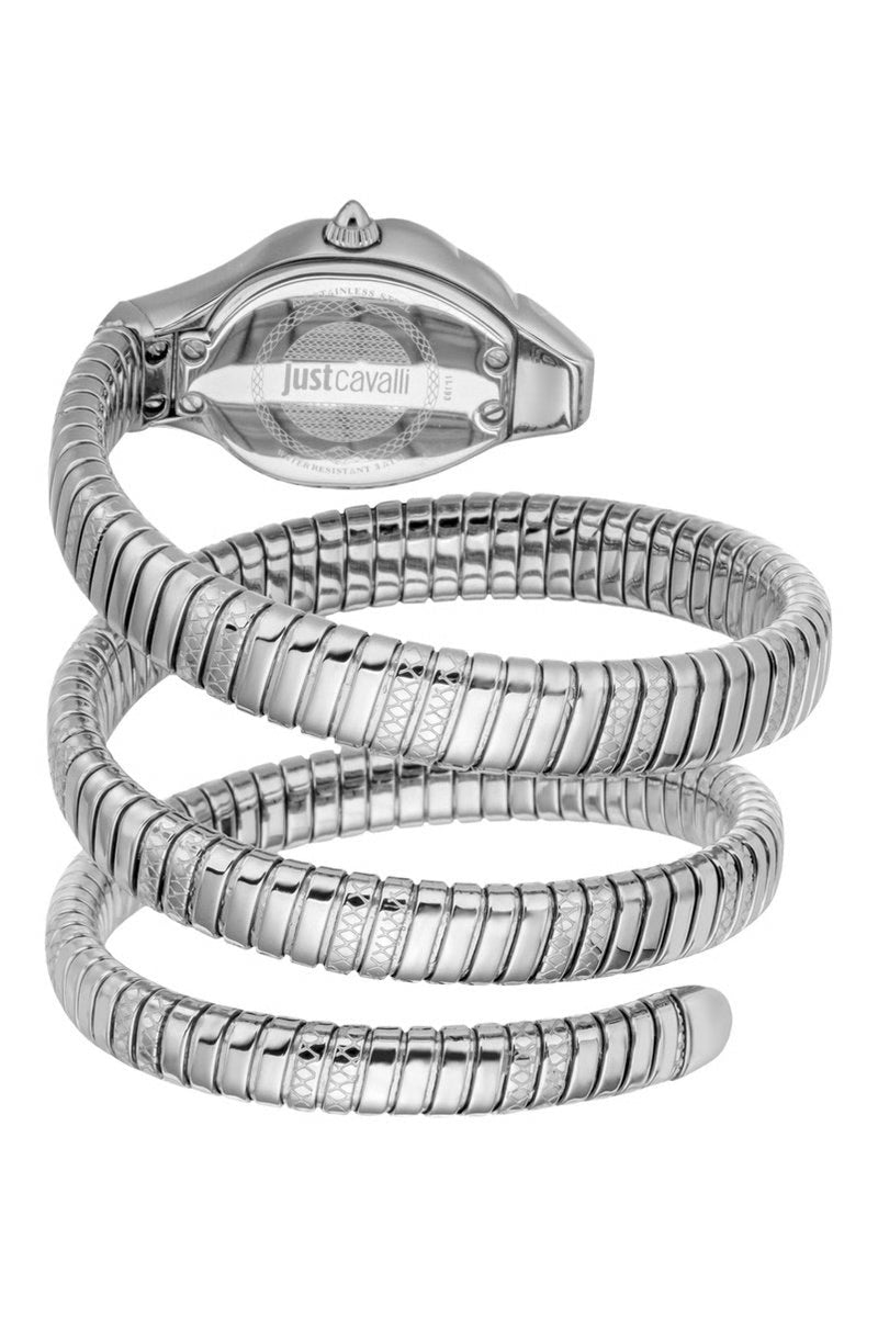 JUST CAVALLI Montre à quartz en acier et cristaux tchèques - Argenté