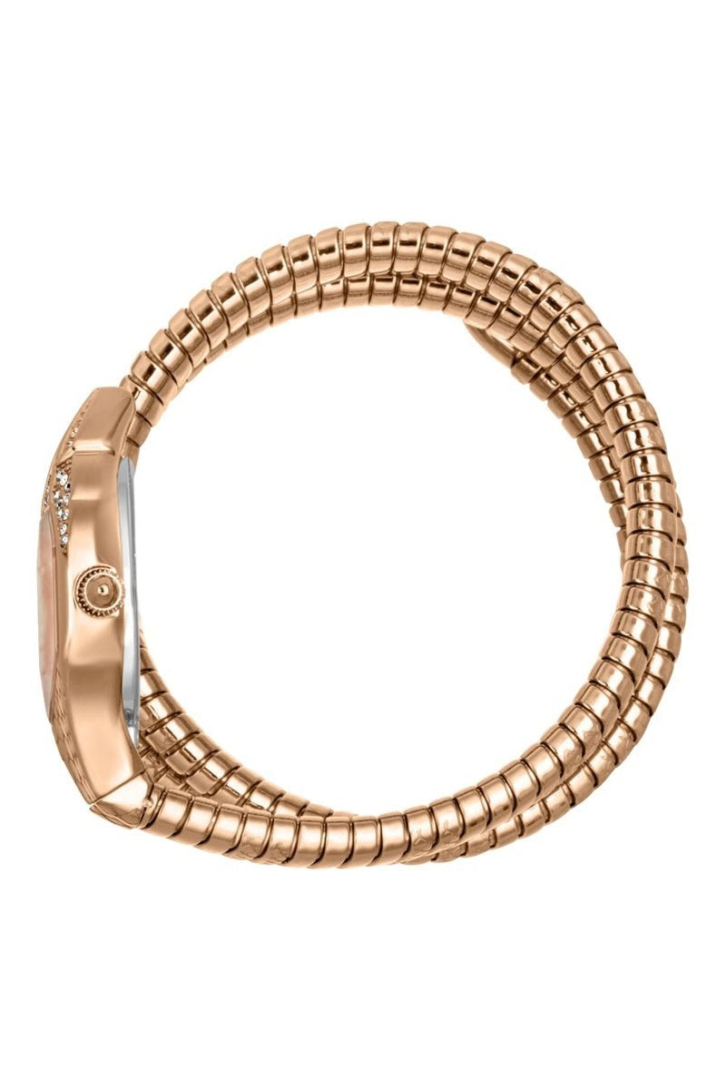 JUST CAVALLI Montre à quartz en acier et cristaux tchèques - Doré rose et argenté