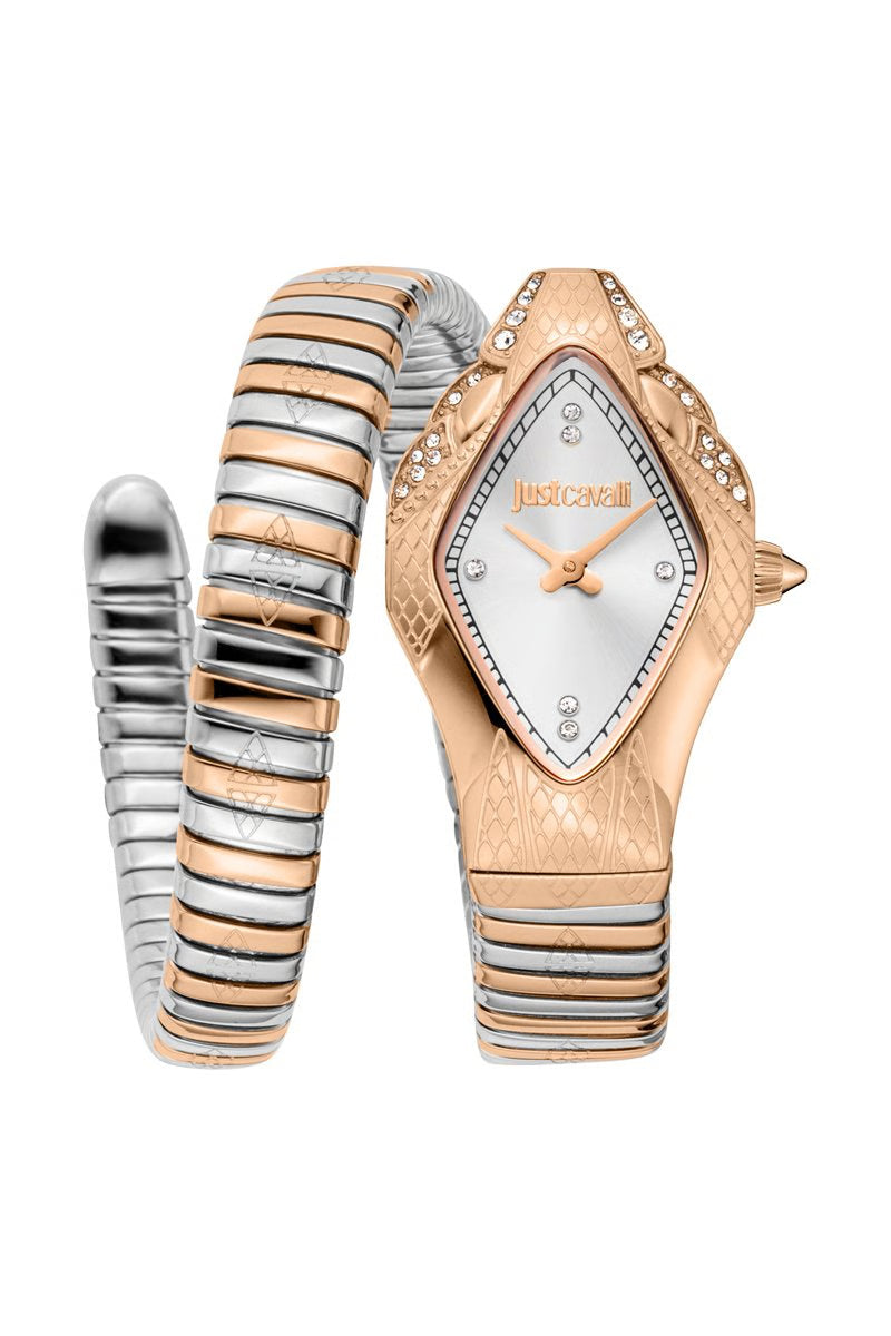 JUST CAVALLI Montre à quartz en acier - Doré rose et argenté