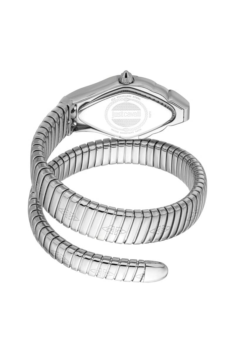 JUST CAVALLI Montre à quartz en acier - Argenté et bleu foncé