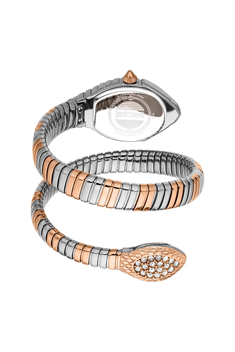 JUST CAVALLI Montre à quartz en acier et cristaux tchèques Speranza - Argenté et doré rosé